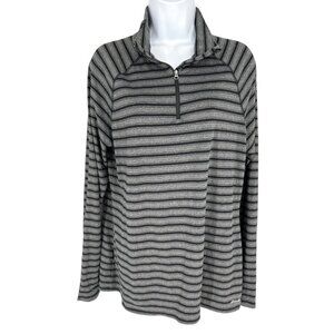 Eddie Bauer Womens Free Day Pullover Black Gray 1/4 Zip Activewear Top Size XL